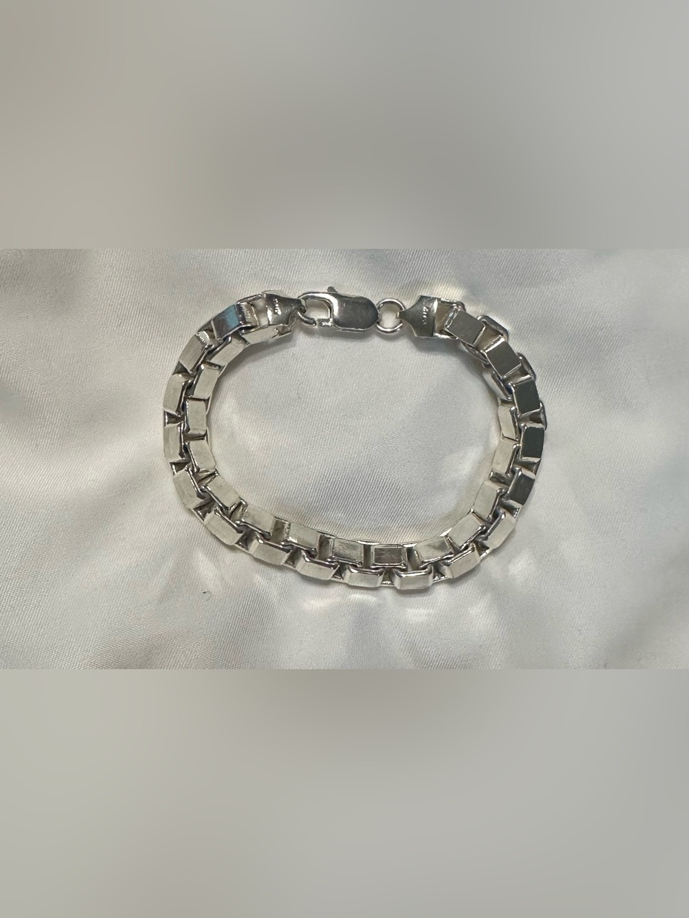Men’s or Women’s Silver Link Bracelet - Classic Box Chain